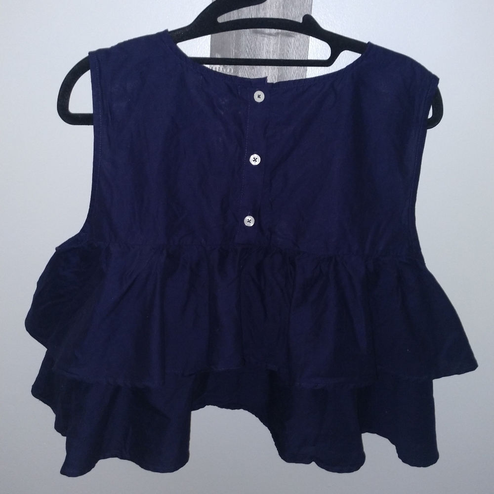 🌞NWOT Ruffled Polo Crop Top🌞 - Picture 4 of 5